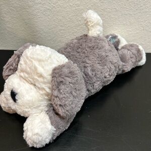 NEW Jellycat Tumblie Sheep Dog Grey White curly hair laying plush toy NO TAG HTF